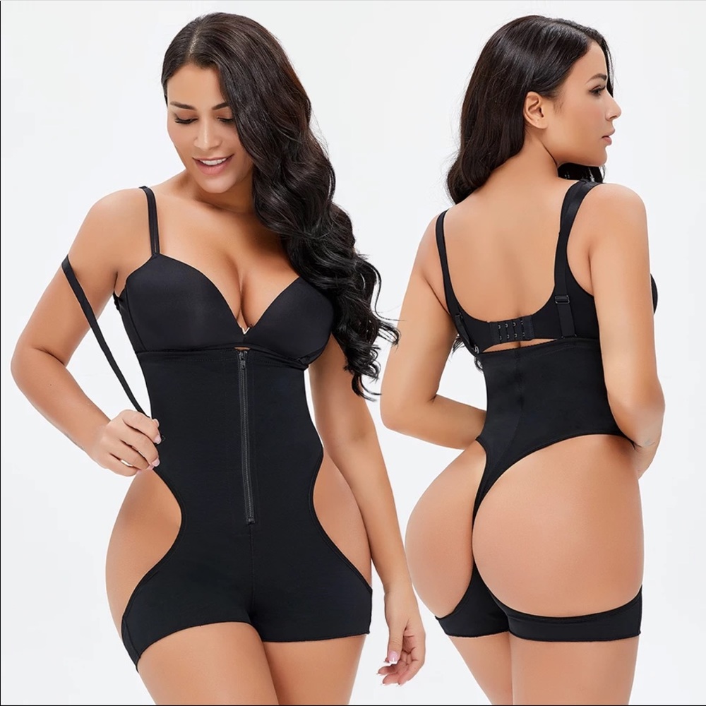 Butt lifting waist trainer with straps